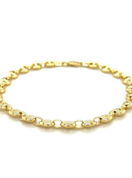 4.7mm 14k Yellow Gold Puffed Mariner Link Bracelet - Ellie Belle