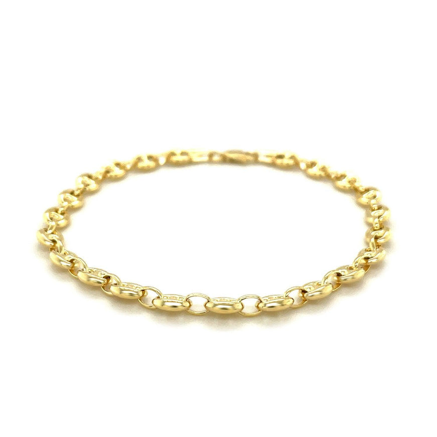 4.7mm 14k Yellow Gold Puffed Mariner Link Bracelet - Ellie Belle