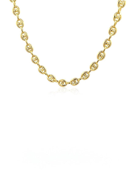 4.7mm 14k Yellow Gold Puffed Mariner Link Chain - Ellie Belle