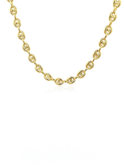 4.7mm 14k Yellow Gold Puffed Mariner Link Chain - Ellie Belle