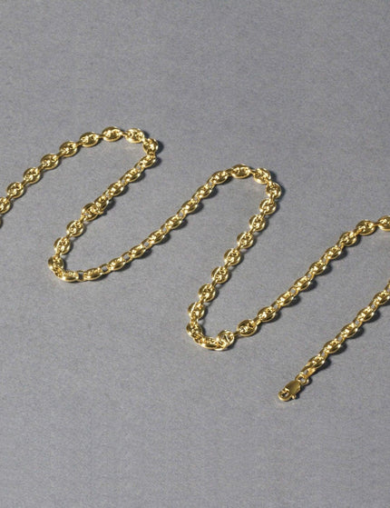 4.7mm 14k Yellow Gold Puffed Mariner Link Chain - Ellie Belle