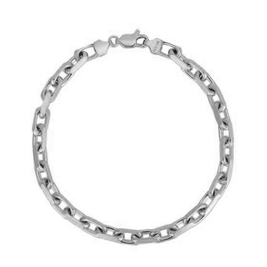 4.8mm 14k White Gold French Cable Chain Bracelet - Ellie Belle