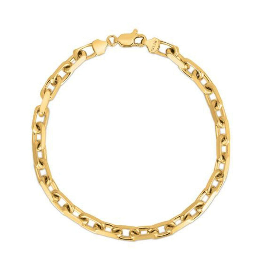 4.8mm 14k Yellow Gold French Cable Chain Bracelet - Ellie Belle