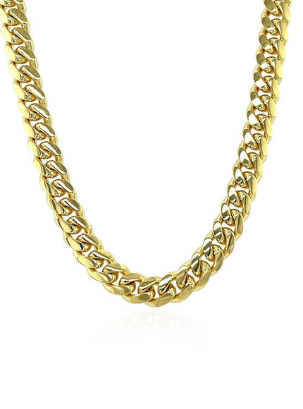 4.9mm 10k Yellow Gold Classic Miami Cuban Solid Chain - Ellie Belle