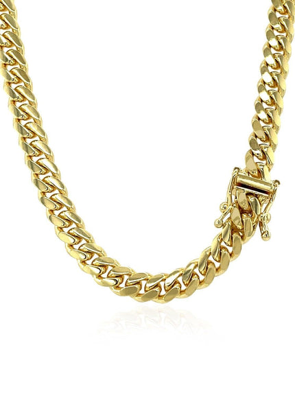 4.9mm 10k Yellow Gold Classic Miami Cuban Solid Chain - Ellie Belle