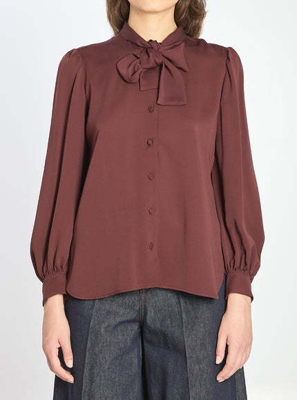 Max Mara Melania Silk Shirt Bordeaux
