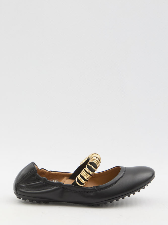 Tod's Ballet Flats With Eyelets Black