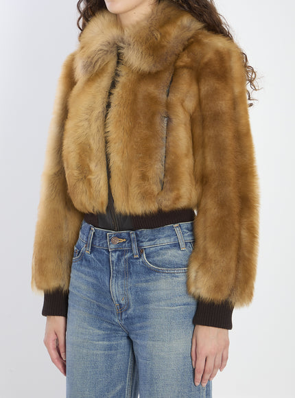 Saint Laurent Bomber Jacket In Shearling
