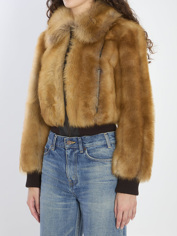 Saint Laurent Bomber Jacket In Shearling