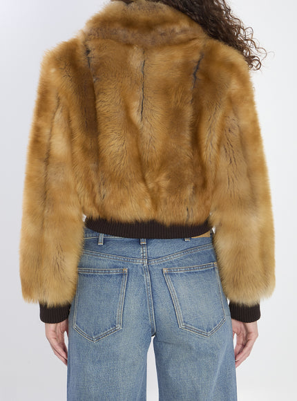 Saint Laurent Bomber Jacket In Shearling