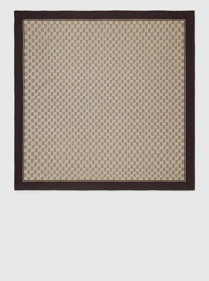 Gucci Printed Silk Carré QT Beige