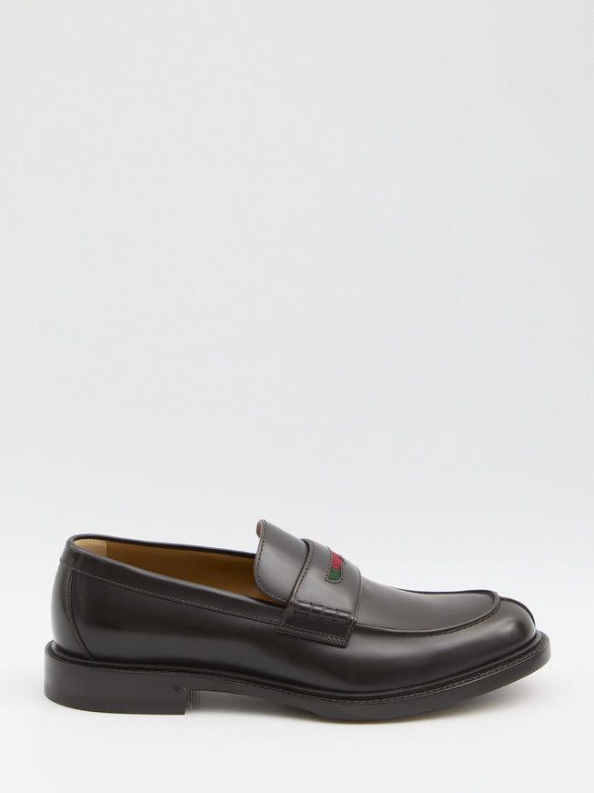 Gucci Black Leather Loafer Brown