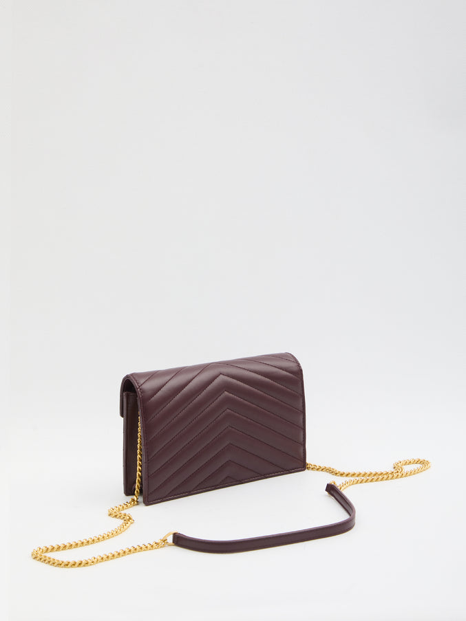 Saint Laurent Envelope Cassandre Wallet With Chain