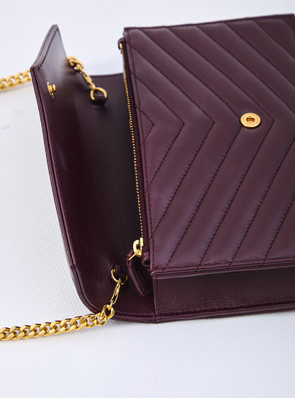 Saint Laurent Envelope Cassandre Wallet With Chain