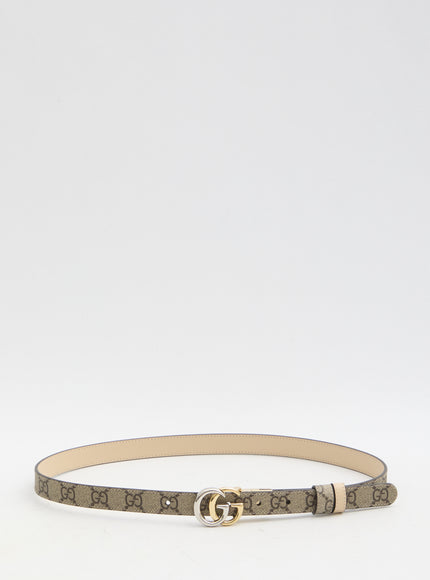 Gucci Gg Marmont Reversible Thin Belt Beige
