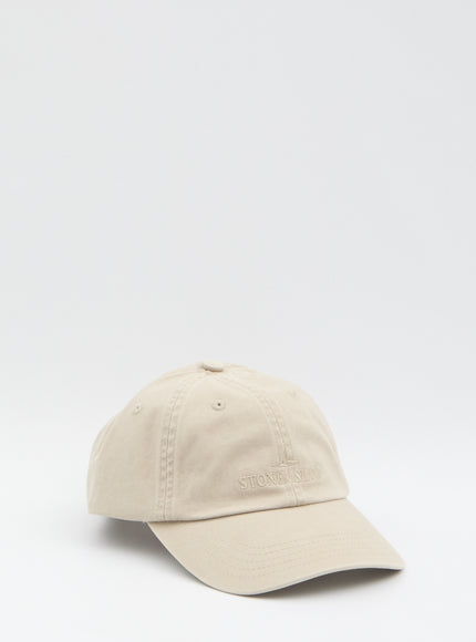 Stone Island Baseball Hat With Stone Island Embroidery QT Beige