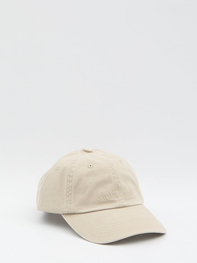 Stone Island Baseball Hat With Stone Island Embroidery QT Beige