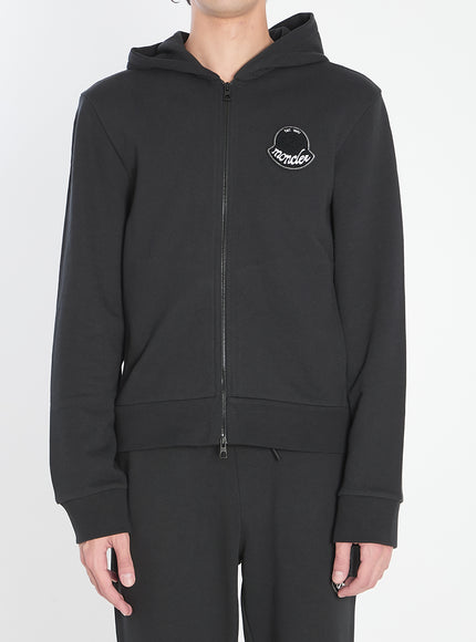 Moncler Logo Hoodie Blue