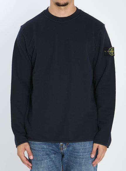 Stone Island Heavy Cotton Crewneck Sweatshirt Blue