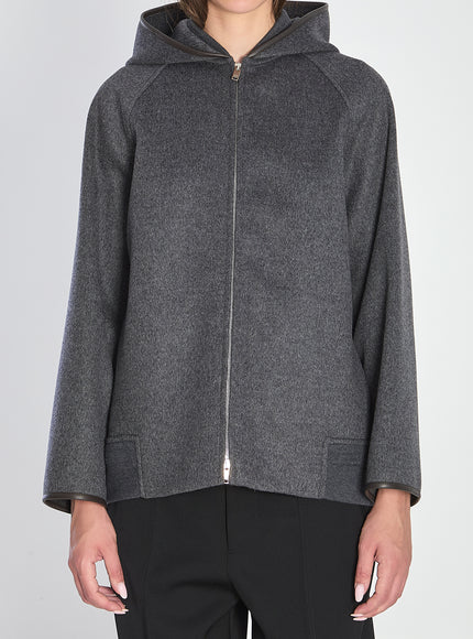 Bottega Veneta Double Face Wool Hood Blouson Grey
