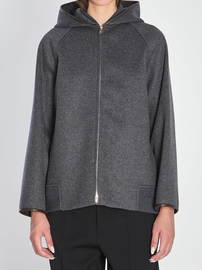 Bottega Veneta Double Face Wool Hood Blouson Grey