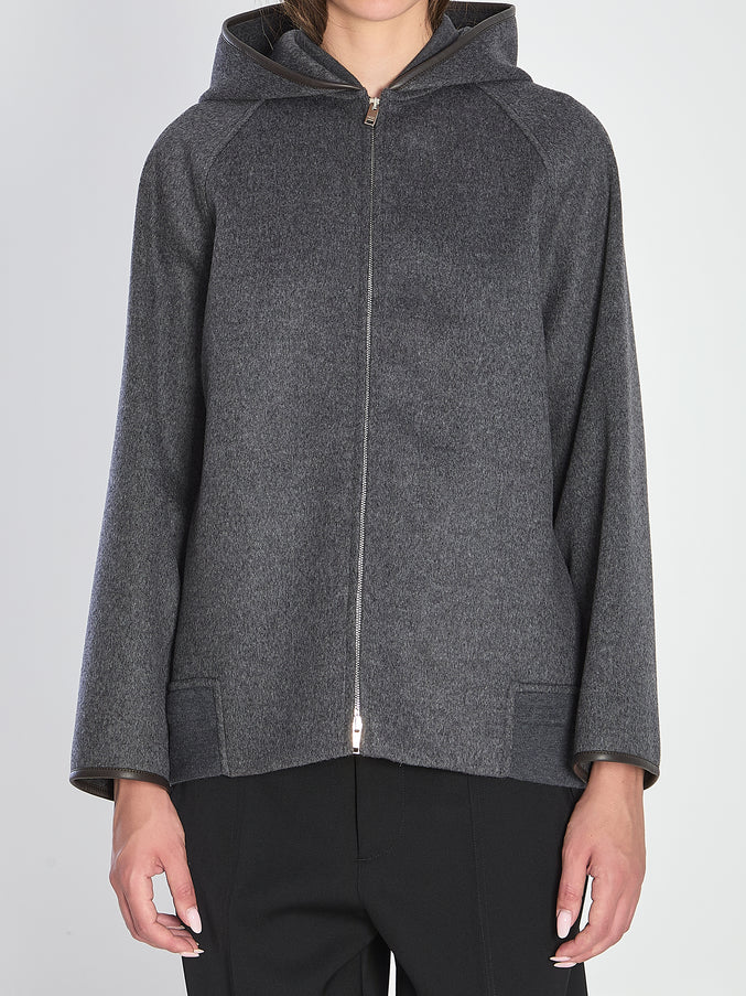 Bottega Veneta Double Face Wool Hood Blouson Grey
