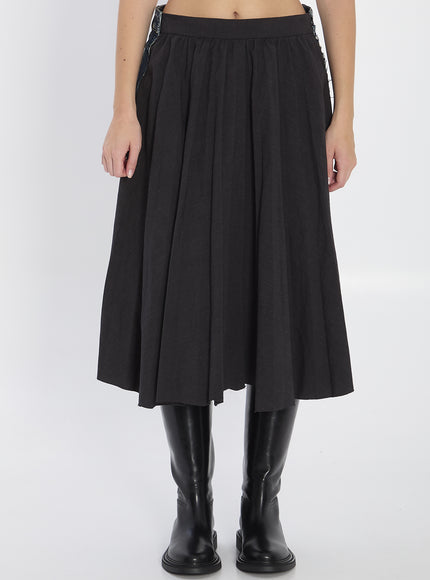 Balenciaga Pleated Hybrid Skirt Black