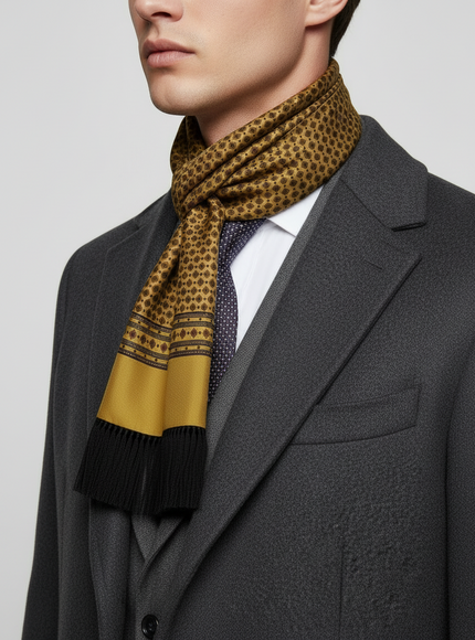 Dolce & Gabbana Men's Silk Scarf in Yellow