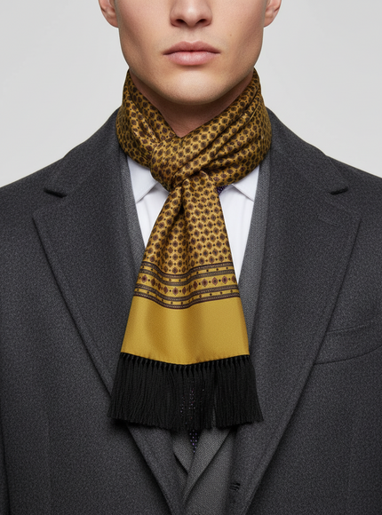 Dolce & Gabbana Men's Silk Scarf in Yellow