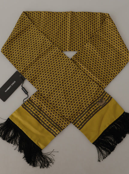 Dolce & Gabbana Elegant Yellow Silk Men's Scarf