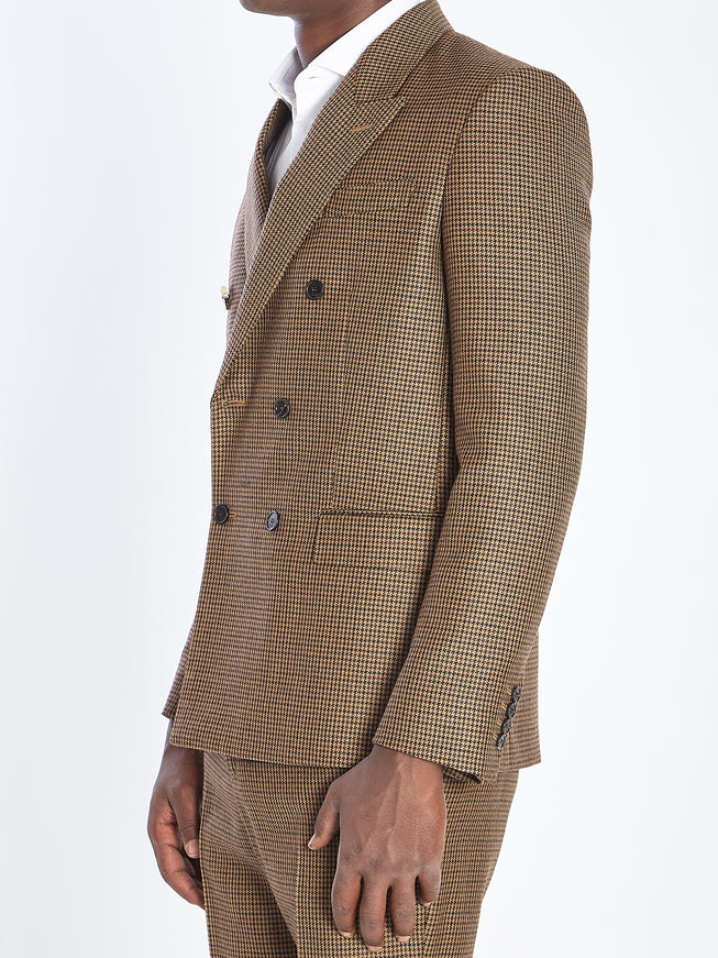 Gucci Wool Tweed Jacket Beige Double-Breasted