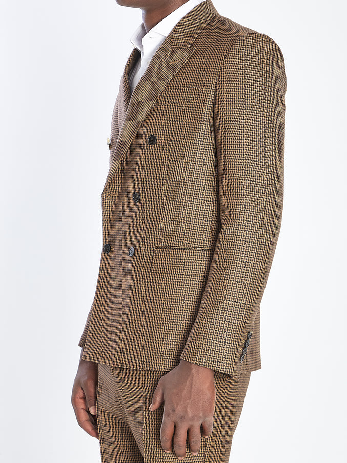 Gucci Wool Tweed Jacket Beige Double-Breasted
