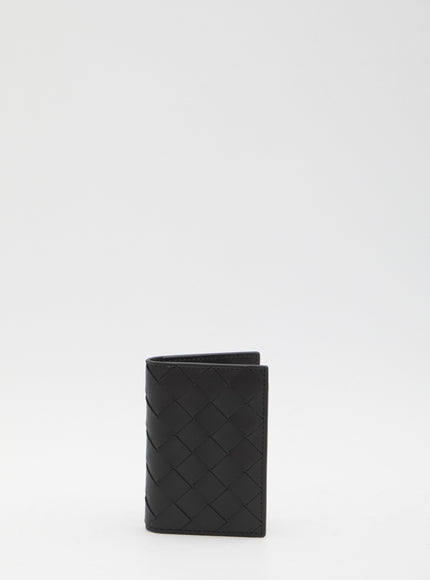 Bottega Veneta Intrecciato Card Holder With Flap QT Black