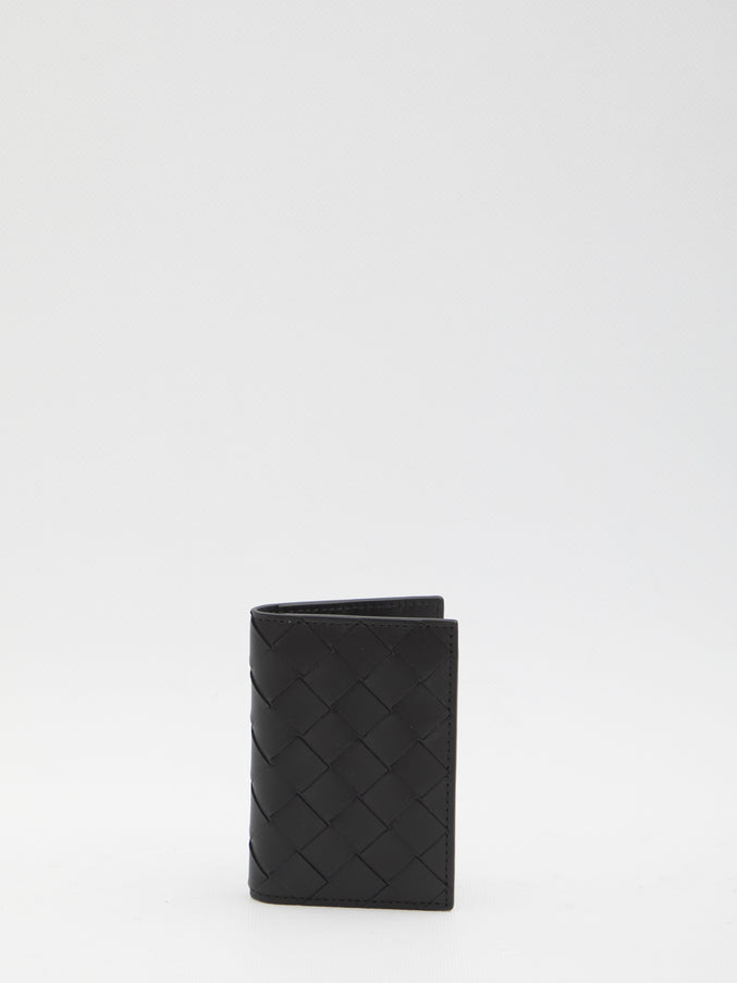 Bottega Veneta Intrecciato Card Holder With Flap QT Black
