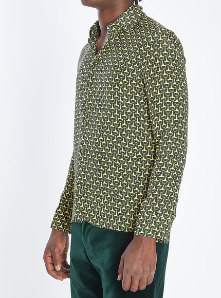Gucci Silk Shirt With Horsebit Print
