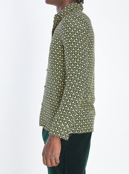 Gucci Silk Shirt With Horsebit Print