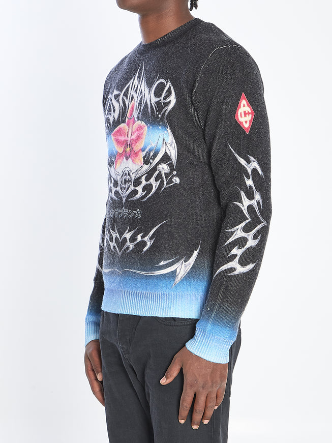 Casablanca Sweater With Blades Print