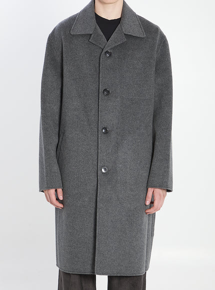 Ami Paris Wool And Cashmere Coat Grey