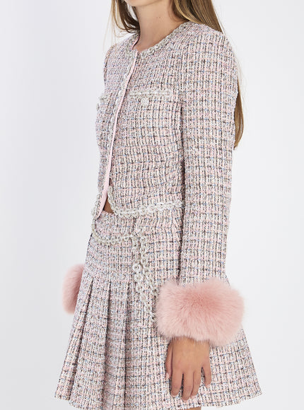 Self Portrait Pink Bouclé Jacket