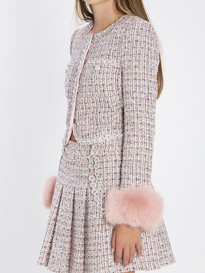 Self Portrait Pink Bouclé Jacket