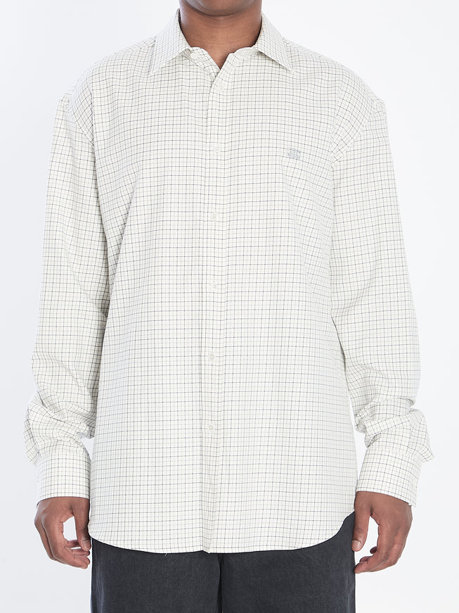 Celine Checked Shirt White