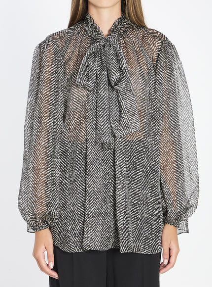 Dolce & Gabbana Silk Chiffon Blouse Black