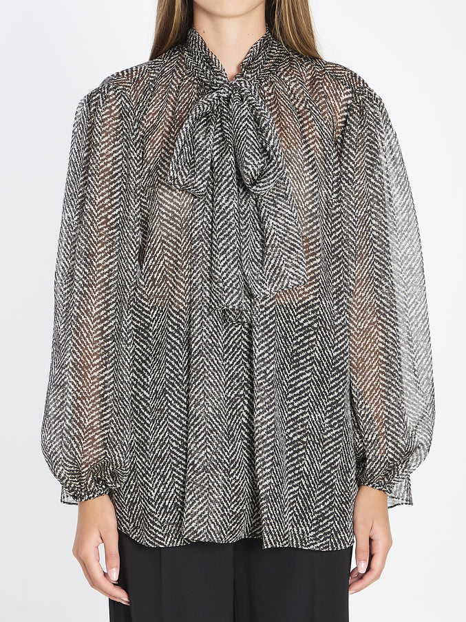 Dolce & Gabbana Silk Chiffon Blouse Black