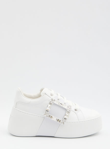 Roger Vivier Viv' Skate Sneakers In Leather White