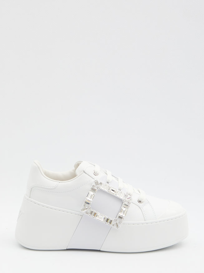 Roger Vivier Viv' Skate Sneakers In Leather White