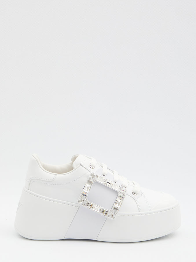 Roger Vivier Viv' Skate Sneakers In Leather White
