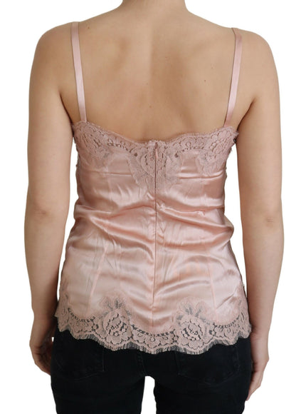 Dolce & Gabbana Elegant Pink Silk Lingerie Top