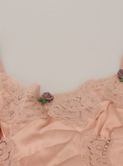 Dolce & Gabbana Elegant Pink Silk Lingerie Top