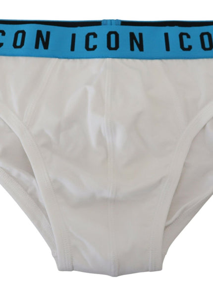 Dsquared² Elegant White Cotton Stretch Briefs