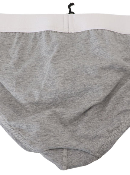 Dsquared² Elegant Gray Cotton Stretch Briefs